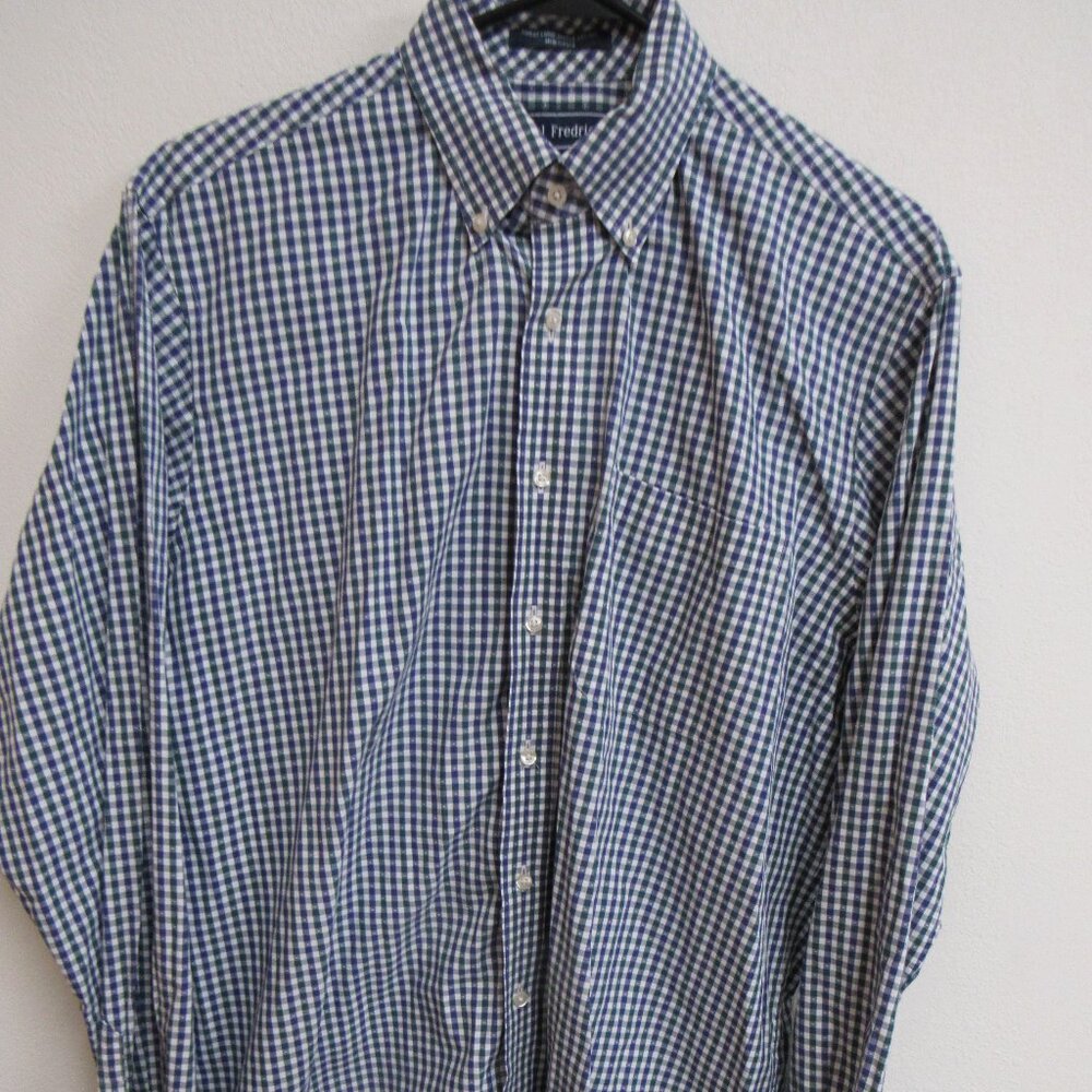 Paul Fredrick Classic Fit Multicolor Check Long Sleeve Button Down Shirt 16.5/37